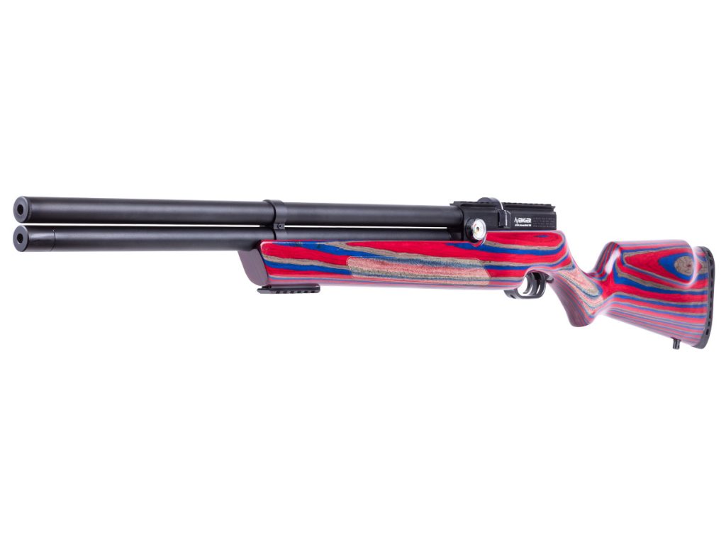 Rifle PCP Air Venturi Avenger culata laminada rojo azul perfil