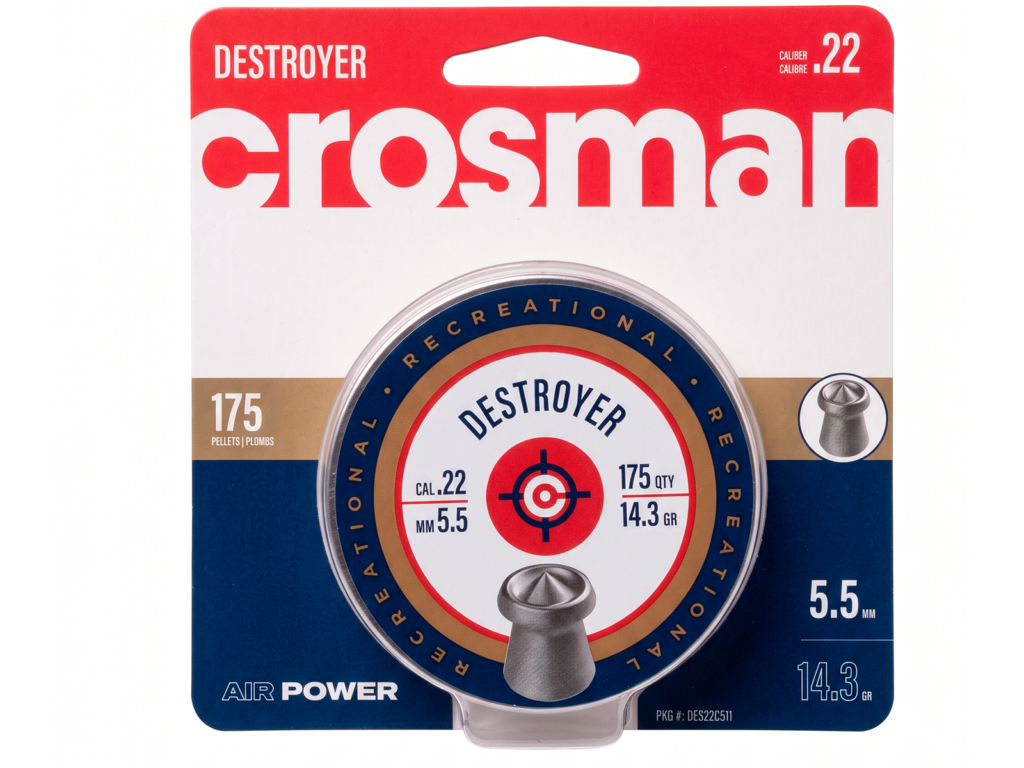 Lata de diabolos Crosman Destroyer expansivos calibre 5.5mm 175 piezas