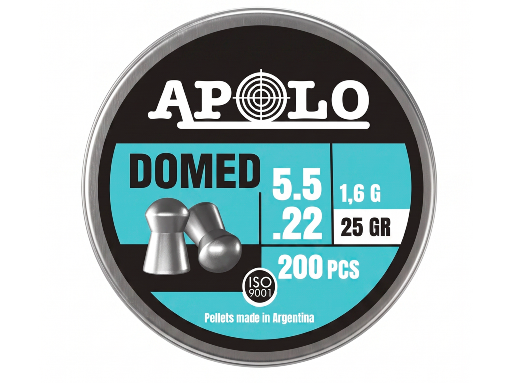 Lata de diabolos Apolo Domed calibre 5.5mm extrapesados 25 granos 200 piezas