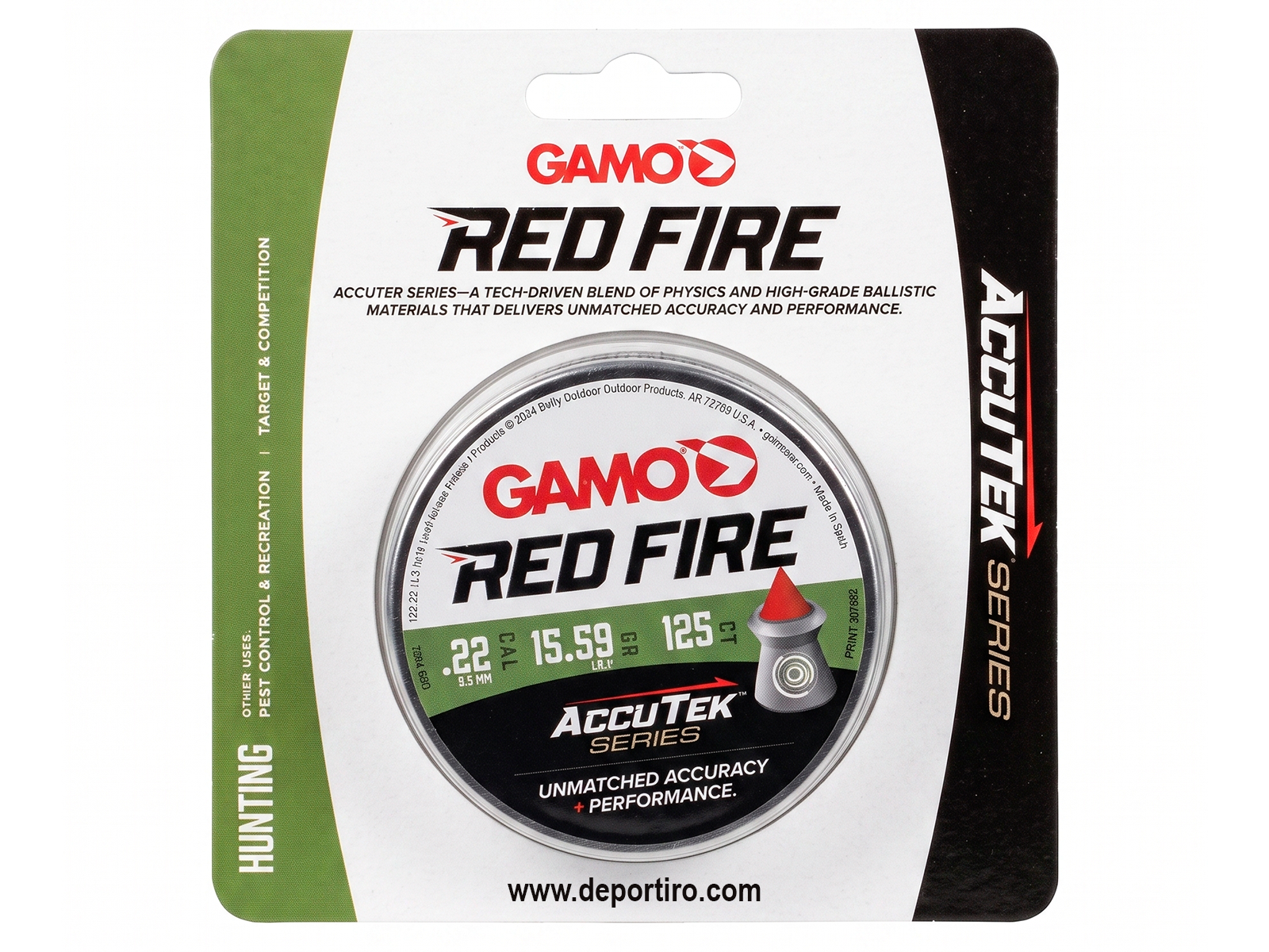 Lata y diabolos Gamo Red Fire calibre 5.5mm con punta de polimero